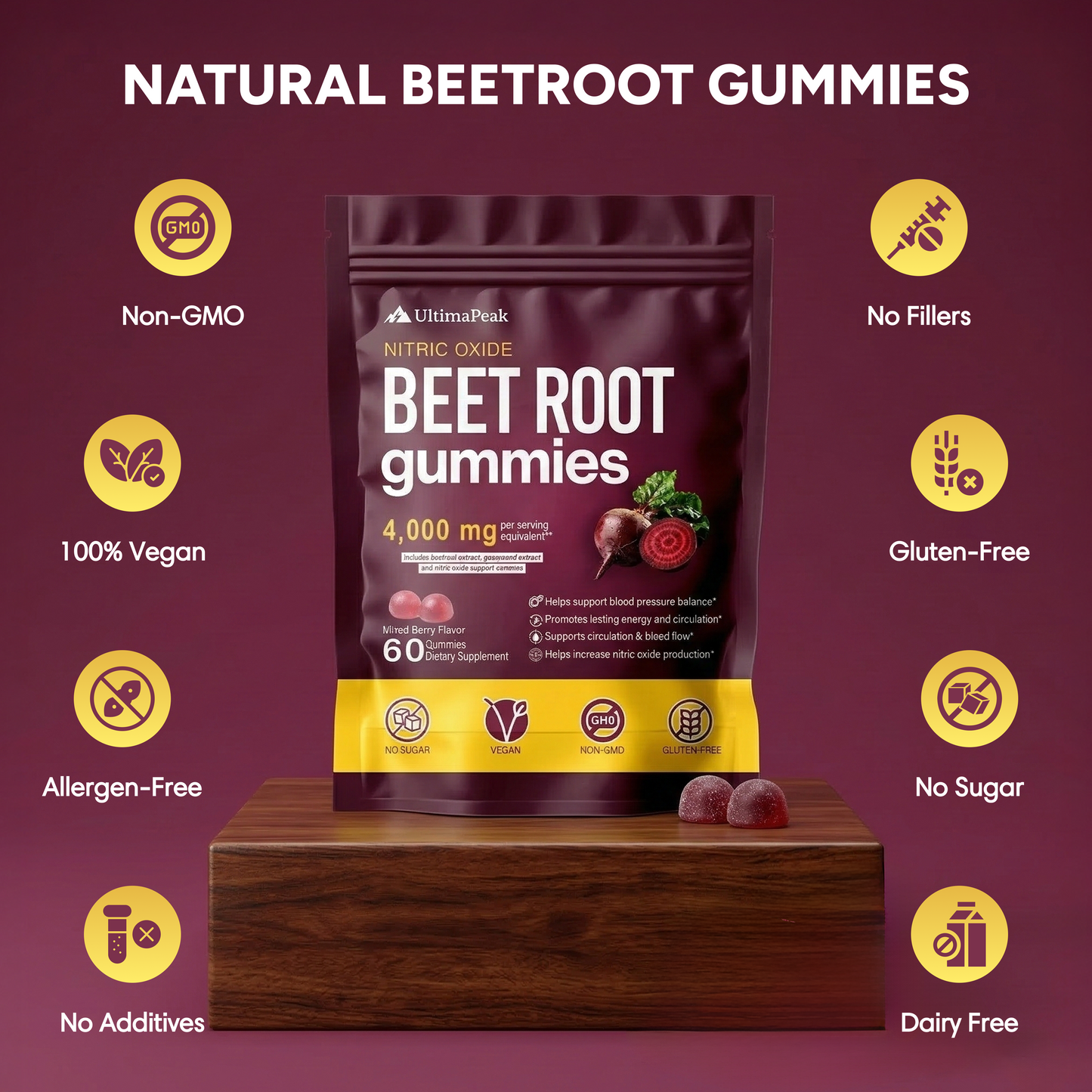 UltimaPeak Organic Beetroot Gummies