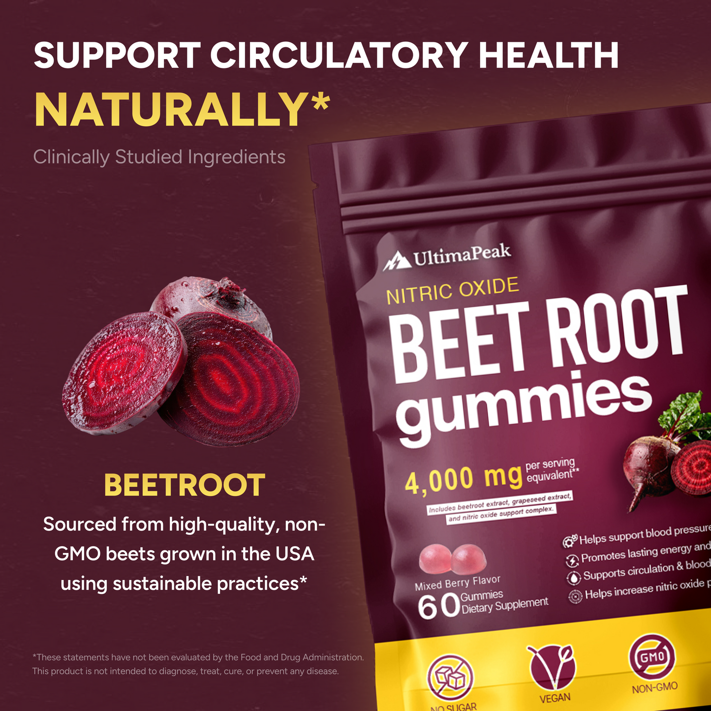 UltimaPeak Organic Beetroot Gummies
